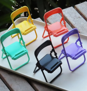 탁상용 휴대 전화 홀더 만화 접는 의자 모양 스탠드